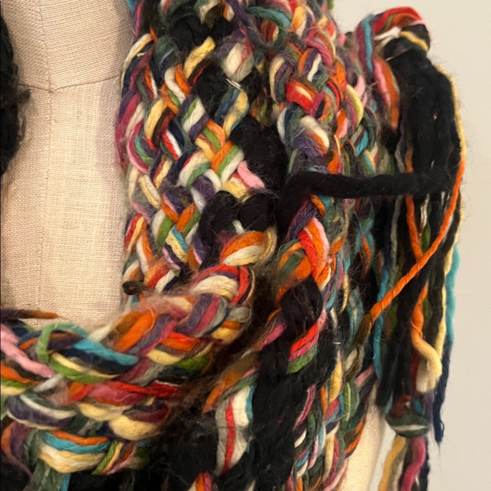 Anthropologie Colorful tassel infinity scarf - Picture 4 of 5